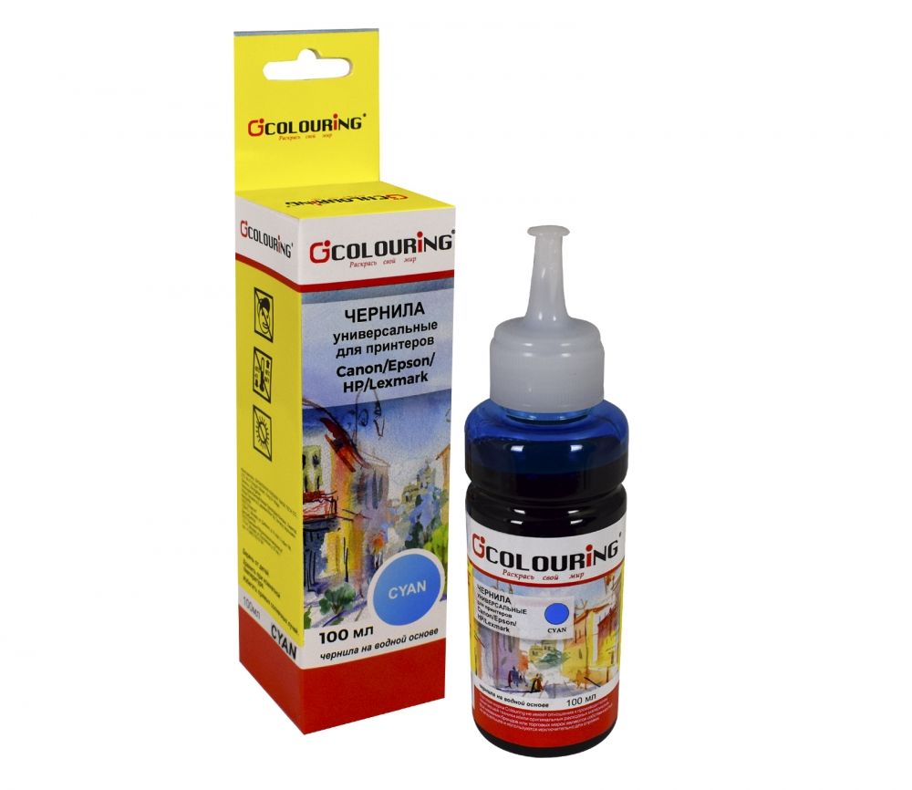 Чернила Colouring CG-INK-UNI-С 100мл для картриджей Canon/Epson/HP/Lexmark
