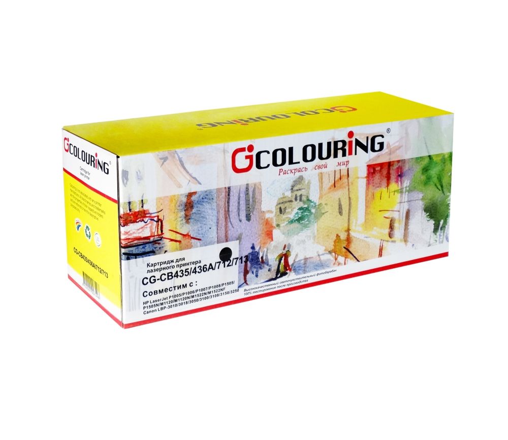 Картридж Colouring CG-CB435/436A/712/713 для принтеров HP/Canon