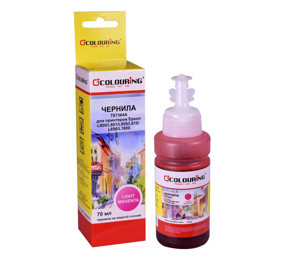 Чернила CG-T67364A для принтеров Epson L805/L810/L850/L1800 на водной основе Light Magenta 70 мл Colouring
